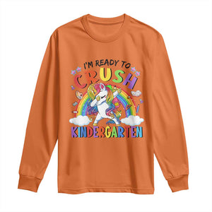 Ready to Crush Kindergarten Cute Girls Long Sleeve Shirt First Day Back to School