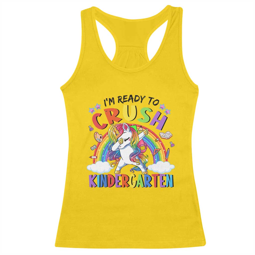 Ready to Crush Kindergarten Cute Girls Racerback Tank Top First Day Back to School