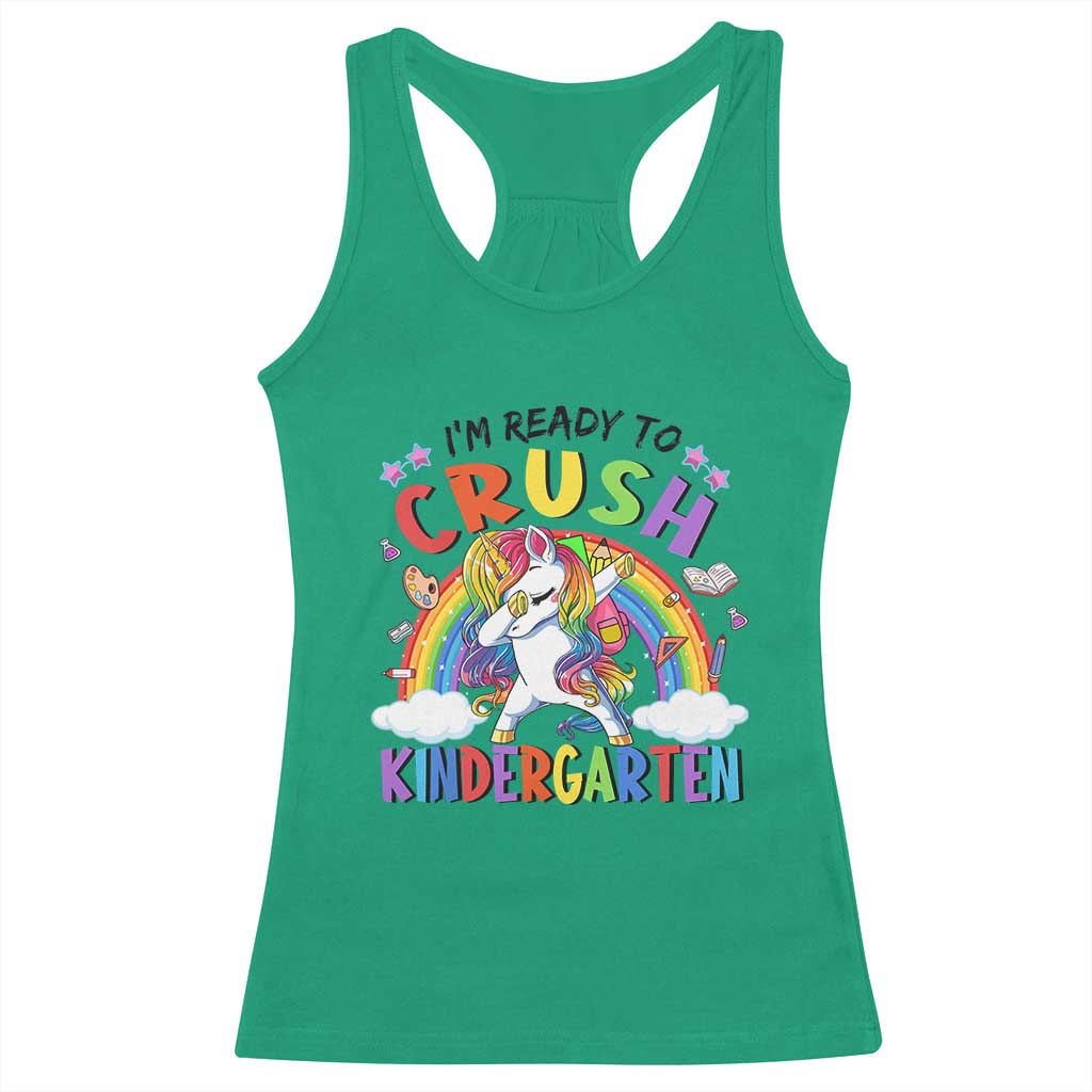 Ready to Crush Kindergarten Cute Girls Racerback Tank Top First Day Back to School