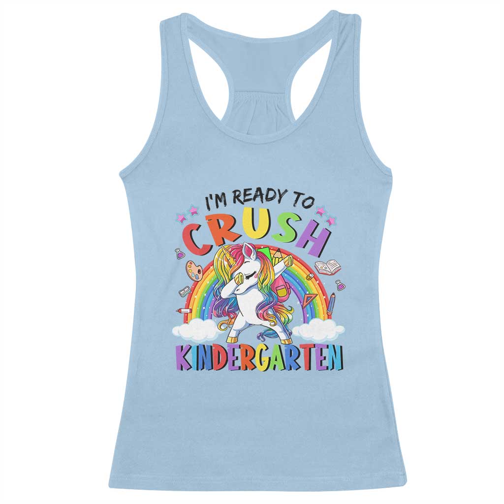 Ready to Crush Kindergarten Cute Girls Racerback Tank Top First Day Back to School
