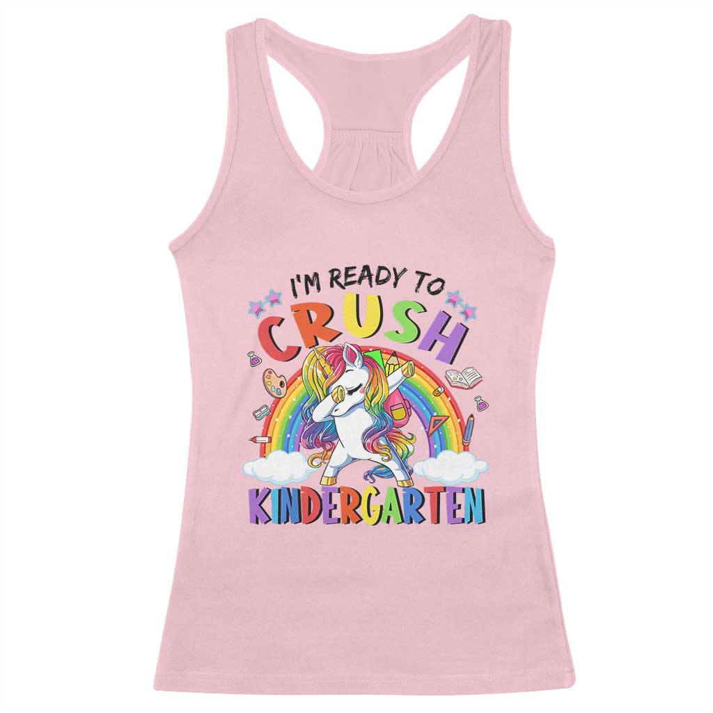 Ready to Crush Kindergarten Cute Girls Racerback Tank Top First Day Back to School