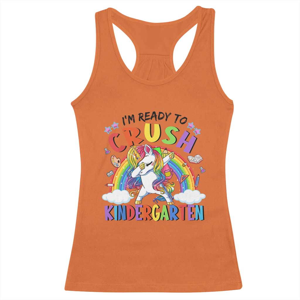 Ready to Crush Kindergarten Cute Girls Racerback Tank Top First Day Back to School