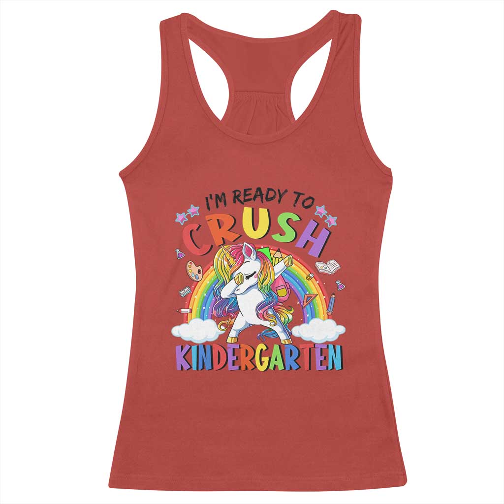 Ready to Crush Kindergarten Cute Girls Racerback Tank Top First Day Back to School