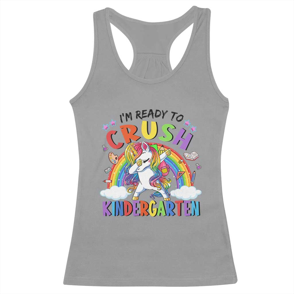 Ready to Crush Kindergarten Cute Girls Racerback Tank Top First Day Back to School