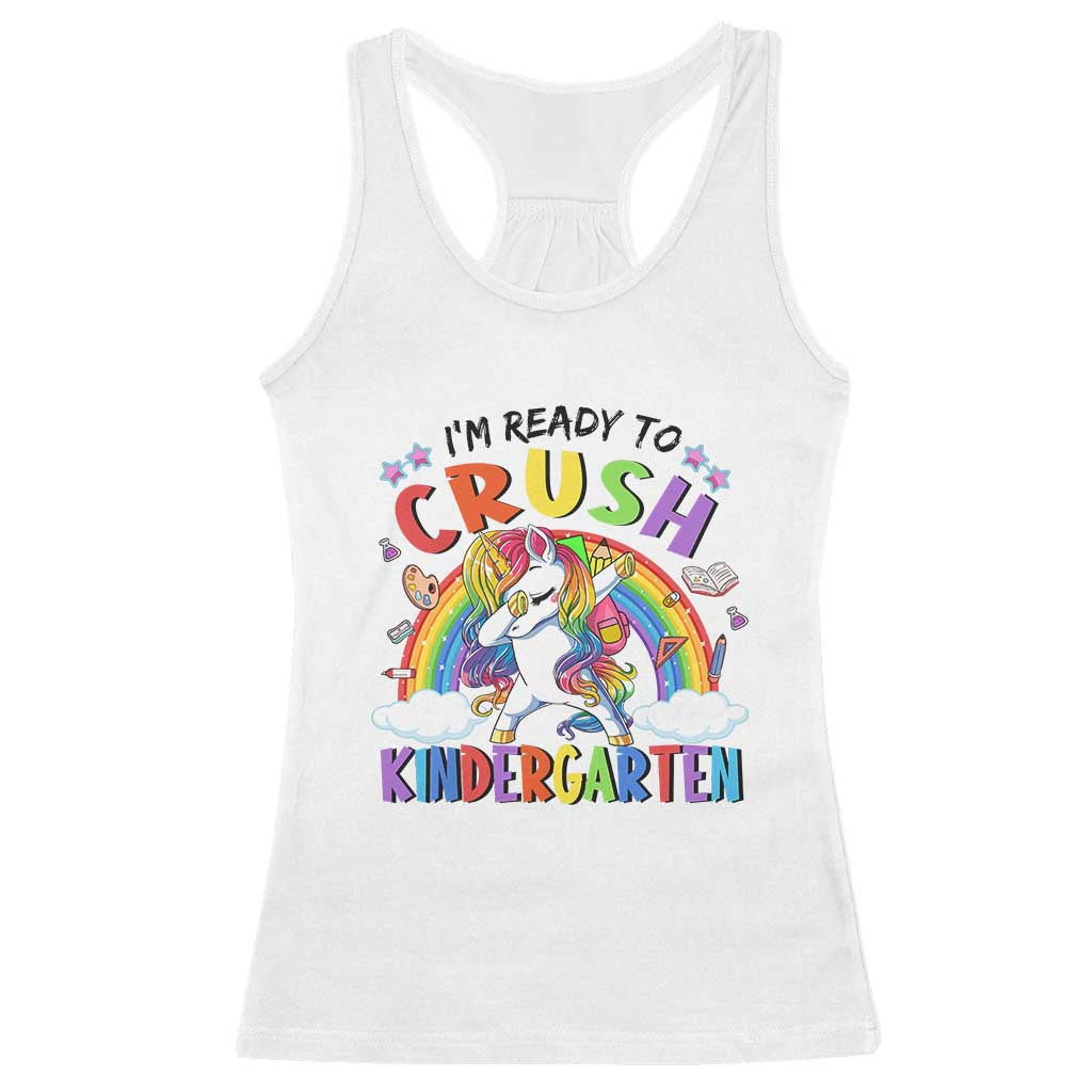Ready to Crush Kindergarten Cute Girls Racerback Tank Top First Day Back to School