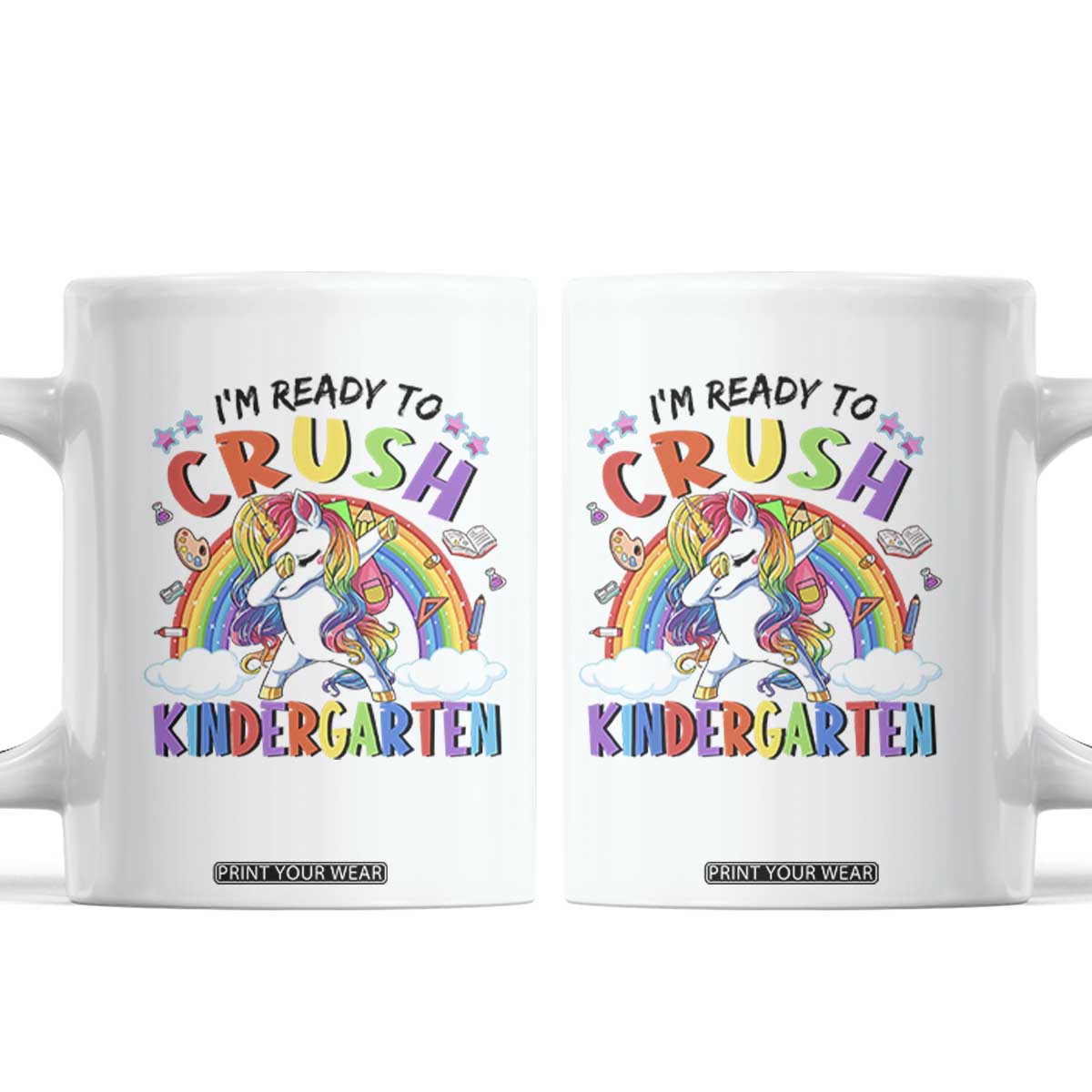 Ready to Crush Kindergarten Cute Girls Coffee Mug First Day Back to School