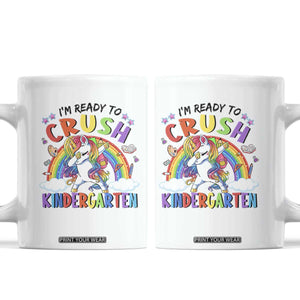 Ready to Crush Kindergarten Cute Girls Coffee Mug First Day Back to School