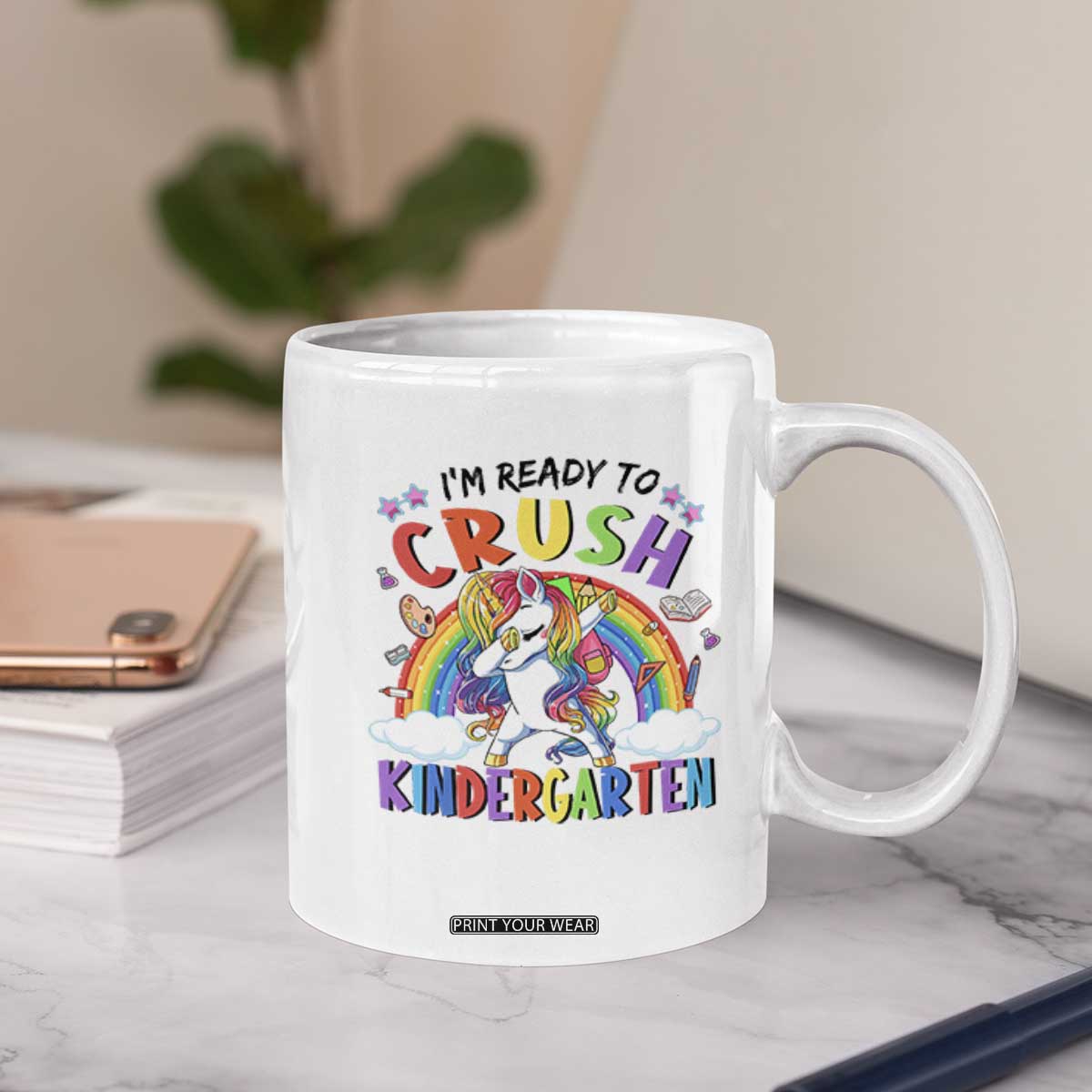 Ready to Crush Kindergarten Cute Girls Coffee Mug First Day Back to School