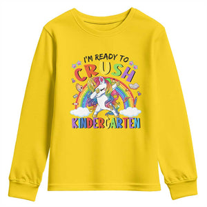 Ready to Crush Kindergarten Cute Girls Youth Sweatshirt First Day Back to School