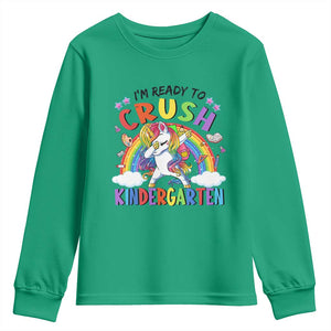 Ready to Crush Kindergarten Cute Girls Youth Sweatshirt First Day Back to School