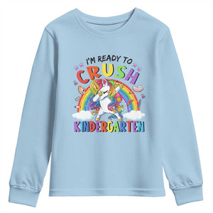 Ready to Crush Kindergarten Cute Girls Youth Sweatshirt First Day Back to School