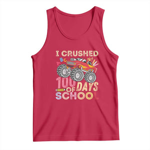 I Crushed 100 Days of School Monster Truck Tank Top Cool Back to School Boys Gift