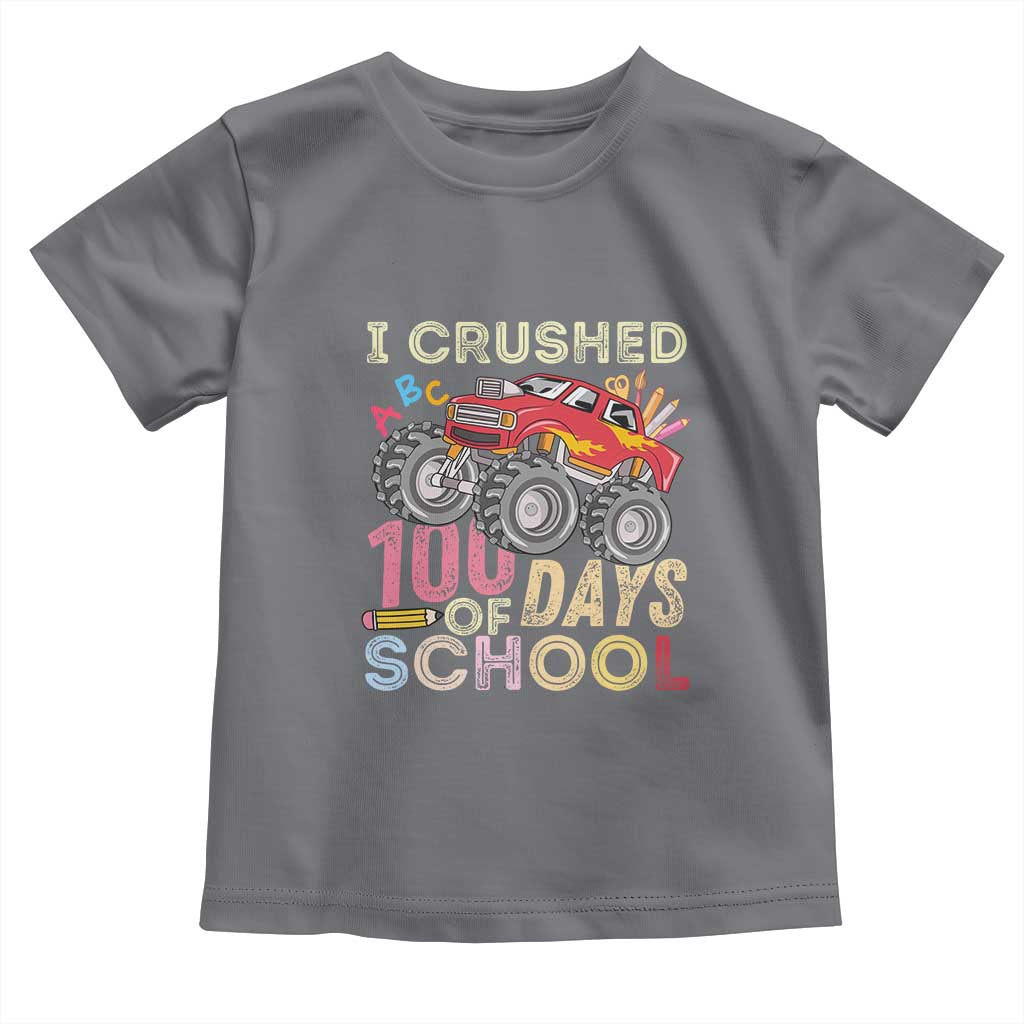 I Crushed 100 Days of School Monster Truck Toddler T Shirt Cool Back to School Boys Gift