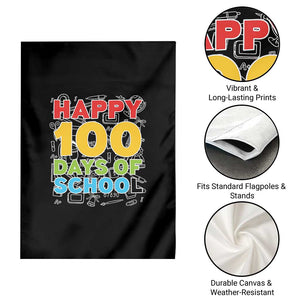 Happy 100 Days of School Garden Flag Cute Celebration Gift for Teachers and Kids