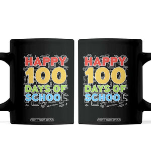 Happy 100 Days of School Coffee Mug Cute Celebration Gift for Teachers and Kids