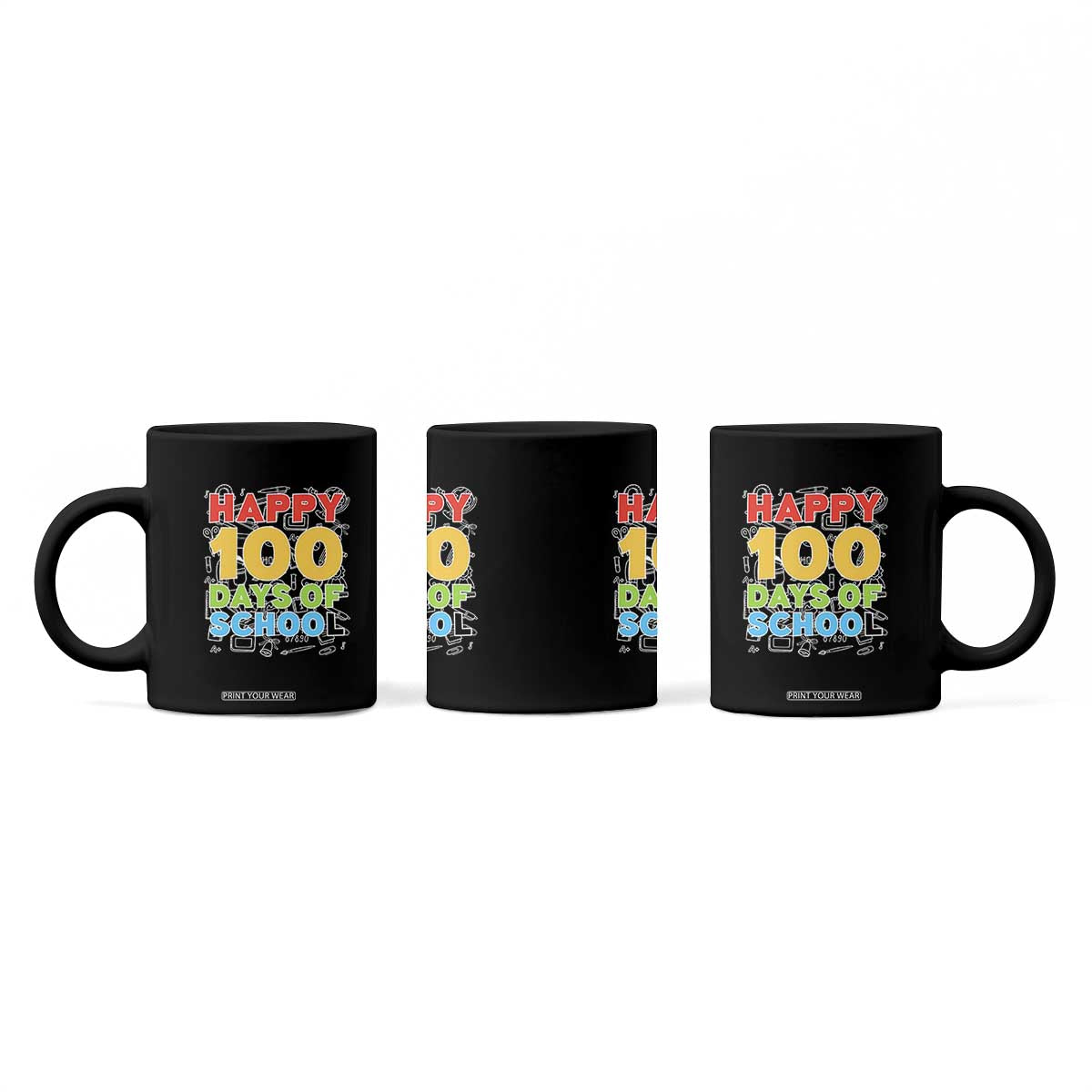 Happy 100 Days of School Coffee Mug Cute Celebration Gift for Teachers and Kids