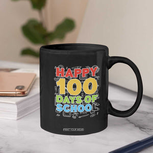 Happy 100 Days of School Coffee Mug Cute Celebration Gift for Teachers and Kids