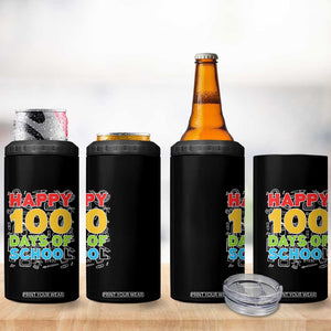 Happy 100 Days of School 4 in 1 Can Cooler Tumbler Cute Celebration Gift for Teachers and Kids