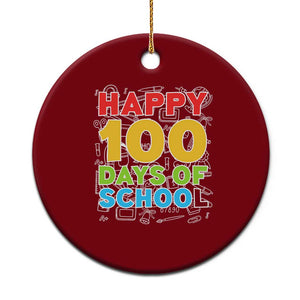 Happy 100 Days of School Ceramic Ornament Cute Celebration Gift for Teachers and Kids