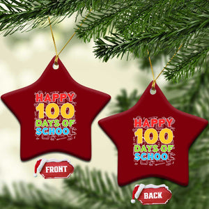 Happy 100 Days of School Ceramic Ornament Cute Celebration Gift for Teachers and Kids