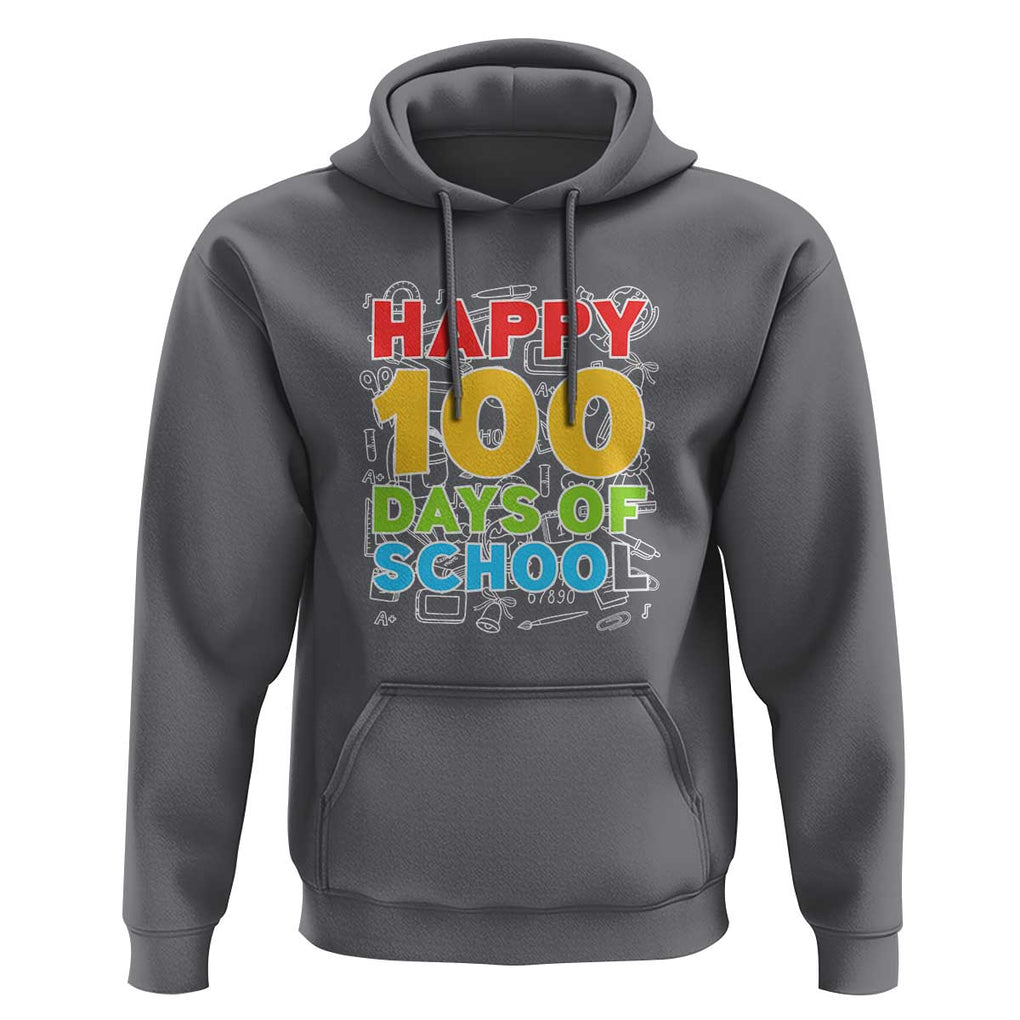 Happy 100 Days Hoodie 100th Day of School Celebration TS01 Charcoal Print Your Wear