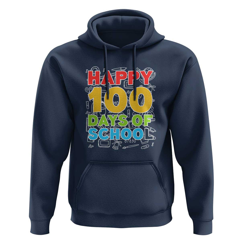 Happy 100 Days Hoodie 100th Day of School Celebration TS01 Navy Print Your Wear