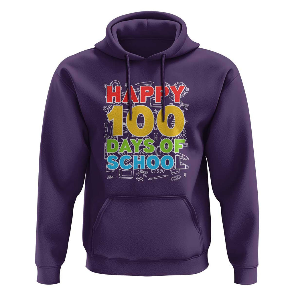 Happy 100 Days Hoodie 100th Day of School Celebration TS01 Purple Print Your Wear