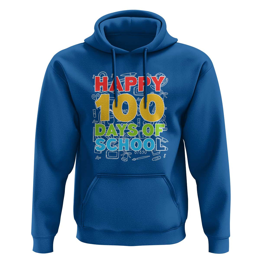 Happy 100 Days Hoodie 100th Day of School Celebration TS01 Royal Blue Print Your Wear
