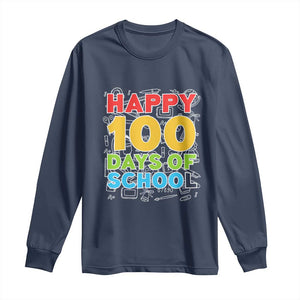 Happy 100 Days of School Long Sleeve Shirt Cute Celebration Gift for Teachers and Kids