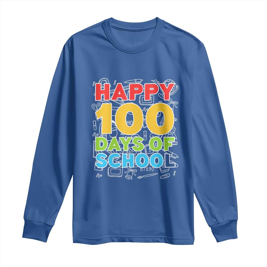 Happy 100 Days of School Long Sleeve Shirt Cute Celebration Gift for Teachers and Kids
