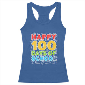 Happy 100 Days of School Racerback Tank Top Cute Celebration Gift for Teachers and Kids