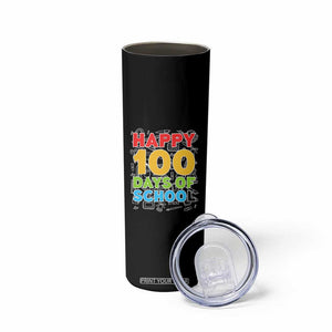 Happy 100 Days of School Skinny Tumbler Cute Celebration Gift for Teachers and Kids