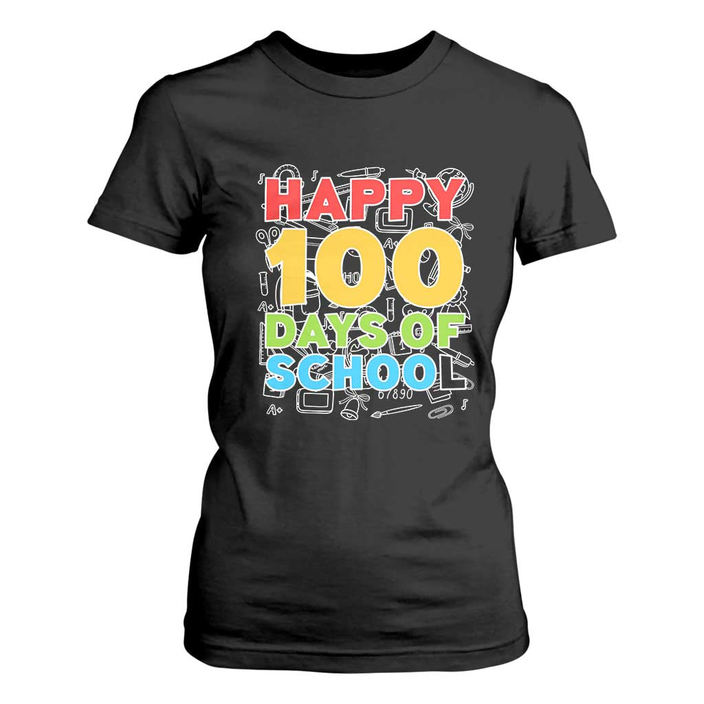 Happy 100 Days of School T Shirt For Women Cute Celebration Gift for Teachers and Kids