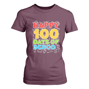 Happy 100 Days of School T Shirt For Women Cute Celebration Gift for Teachers and Kids