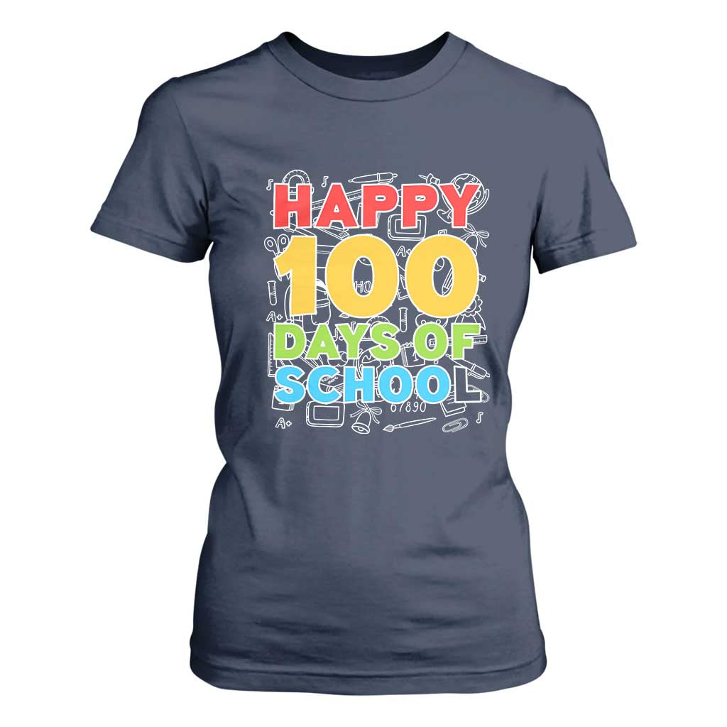Happy 100 Days of School T Shirt For Women Cute Celebration Gift for Teachers and Kids