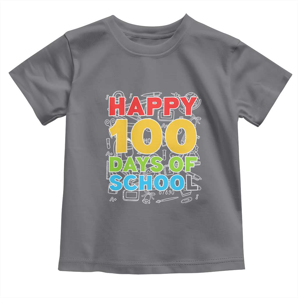 Happy 100 Days of School Toddler T Shirt Cute Celebration Gift for Teachers and Kids
