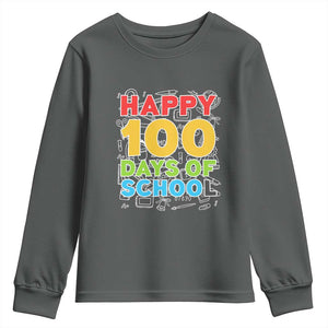 Happy 100 Days of School Youth Sweatshirt Cute Celebration Gift for Teachers and Kids