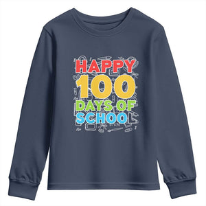 Happy 100 Days of School Youth Sweatshirt Cute Celebration Gift for Teachers and Kids
