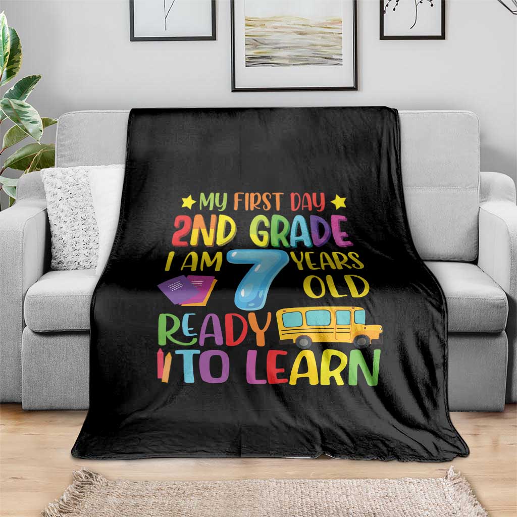 My First Day of 2nd Grade Throw Blanket Ready to Learn Back to School