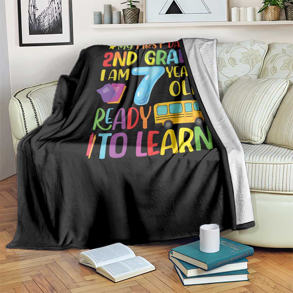 My First Day of 2nd Grade Throw Blanket Ready to Learn Back to School