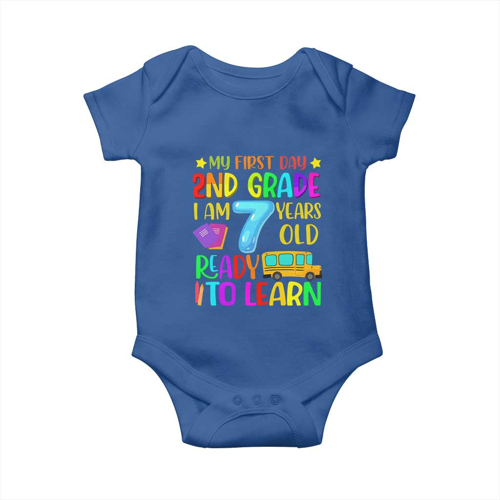 My First Day of 2nd Grade Baby Onesie Ready to Learn Back to School