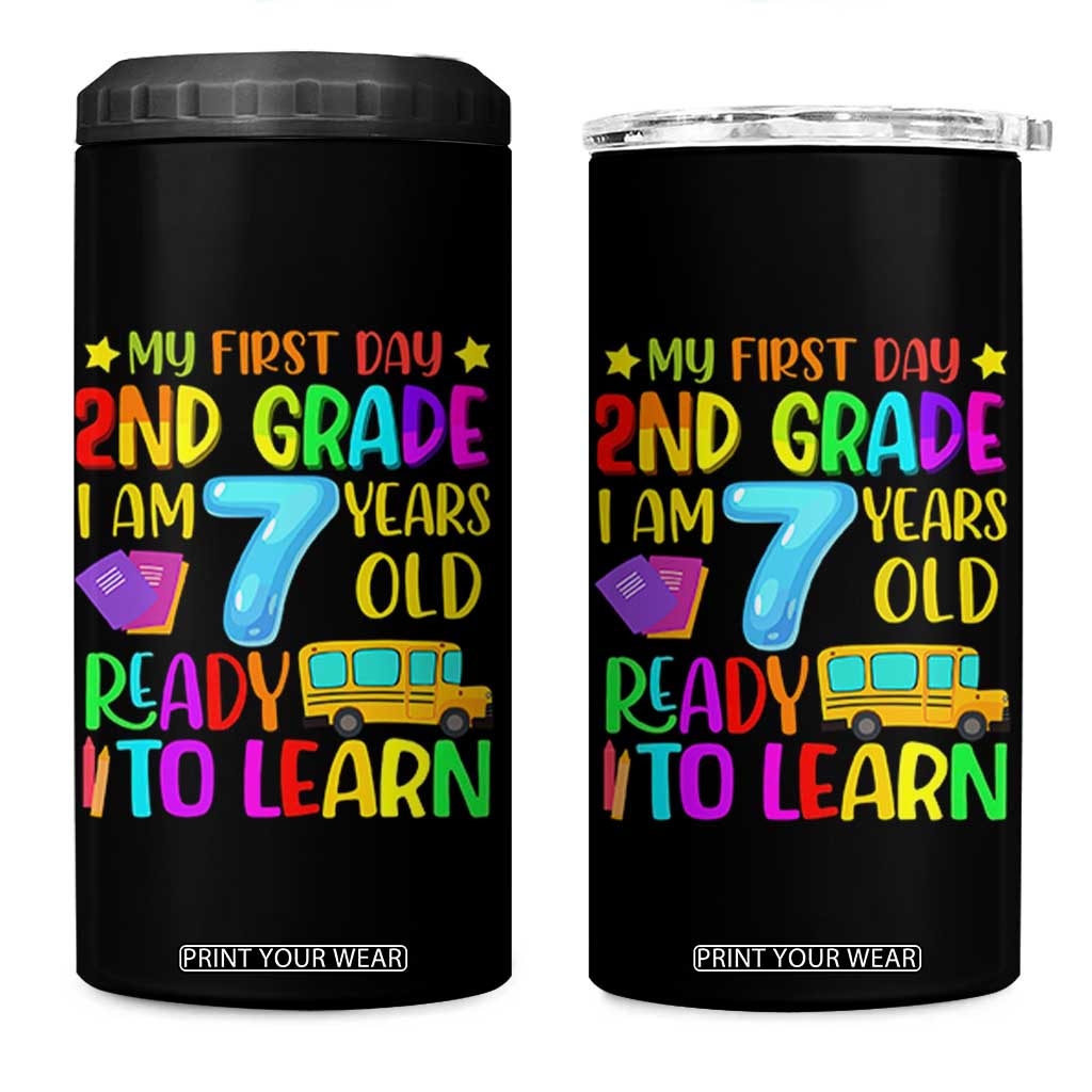 My First Day of 2nd Grade 4 in 1 Can Cooler Tumbler Ready to Learn Back to School