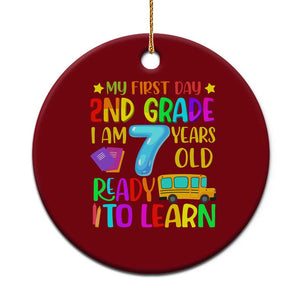 My First Day of 2nd Grade Ceramic Ornament Ready to Learn Back to School