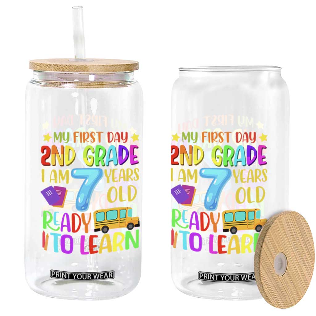 My First Day of 2nd Grade Glass Can Ready to Learn Back to School