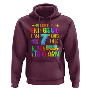 My First Day of 2nd Grade Hoodie Ready to Learn, Back to School TS01 Maroon Print Your Wear