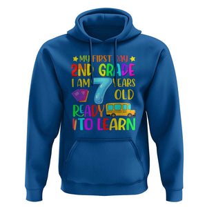 My First Day of 2nd Grade Hoodie Ready to Learn, Back to School TS01 Royal Blue Print Your Wear
