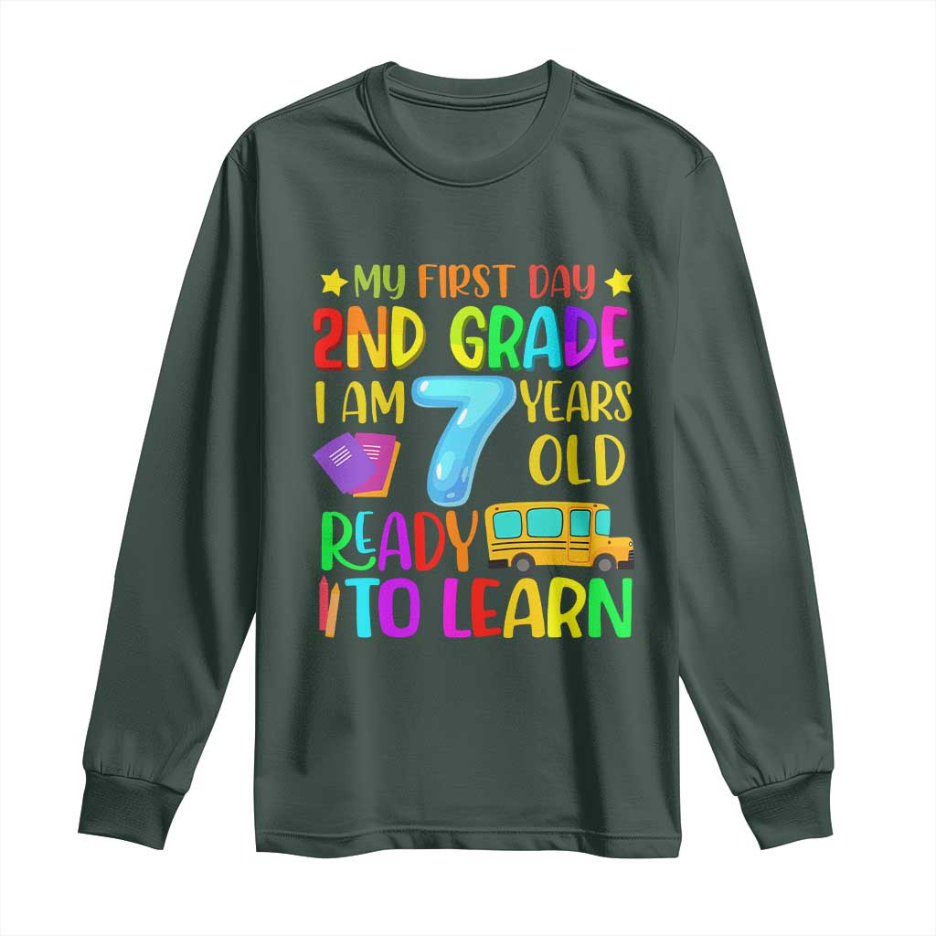 My First Day of 2nd Grade Long Sleeve Shirt Ready to Learn Back to School