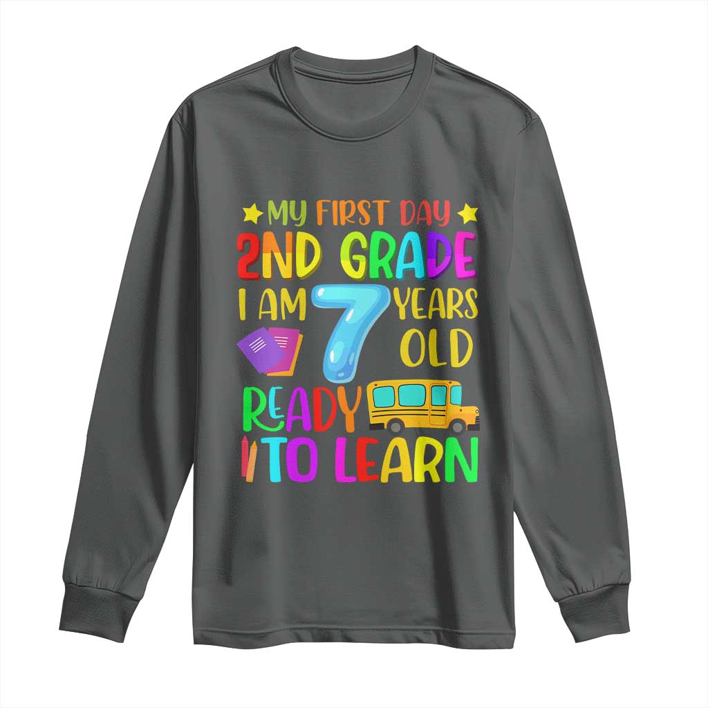 My First Day of 2nd Grade Long Sleeve Shirt Ready to Learn Back to School