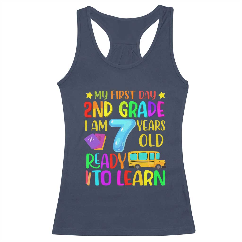 My First Day of 2nd Grade Racerback Tank Top Ready to Learn Back to School
