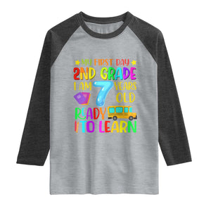 My First Day of 2nd Grade Raglan Shirt Ready to Learn Back to School